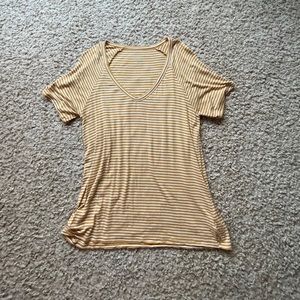 Yellow and white stripped t-shirt